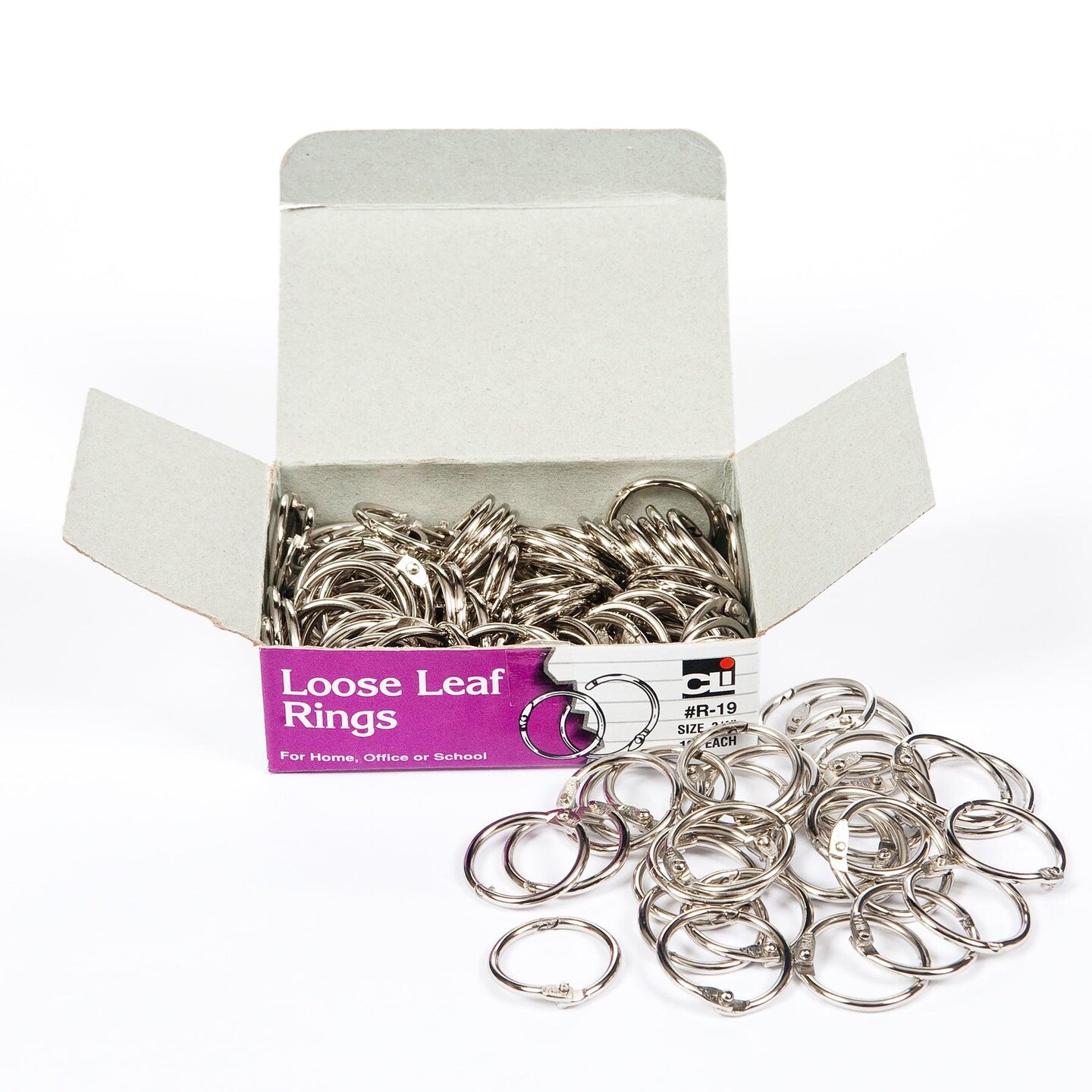 Loose Leaf Rings, 3/4&#x22;, 100 Per Box, 2 Boxes