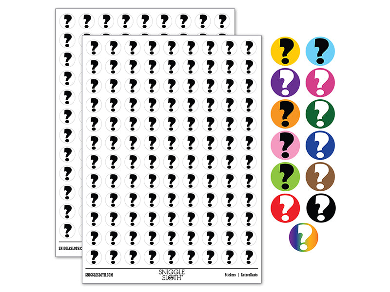 Question Mark Bold 200+ 0.50&#x22; Round Stickers