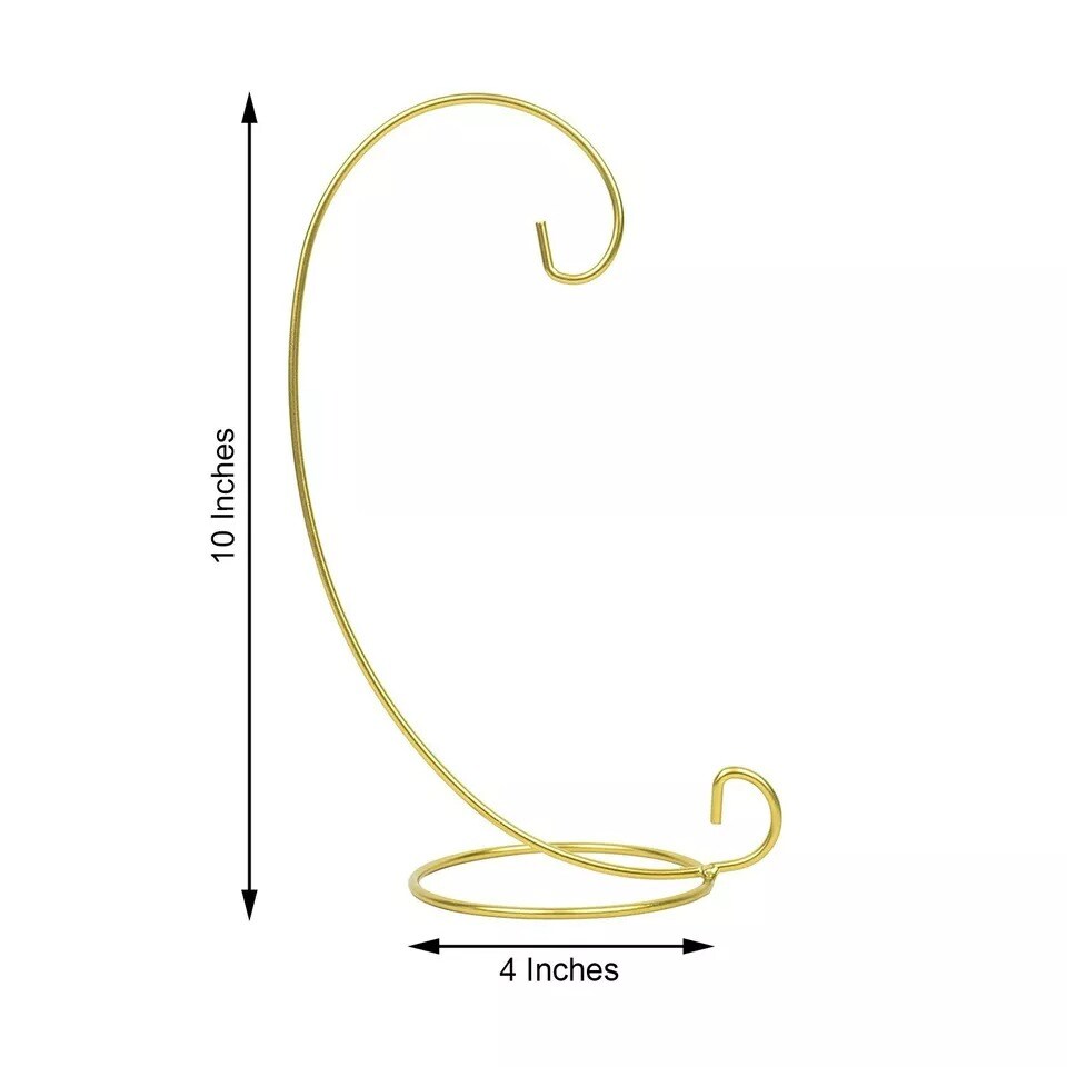 2 GOLD 10" tall Metal TERRANIUM HOLDERS Hanging ORNAMENT STANDS