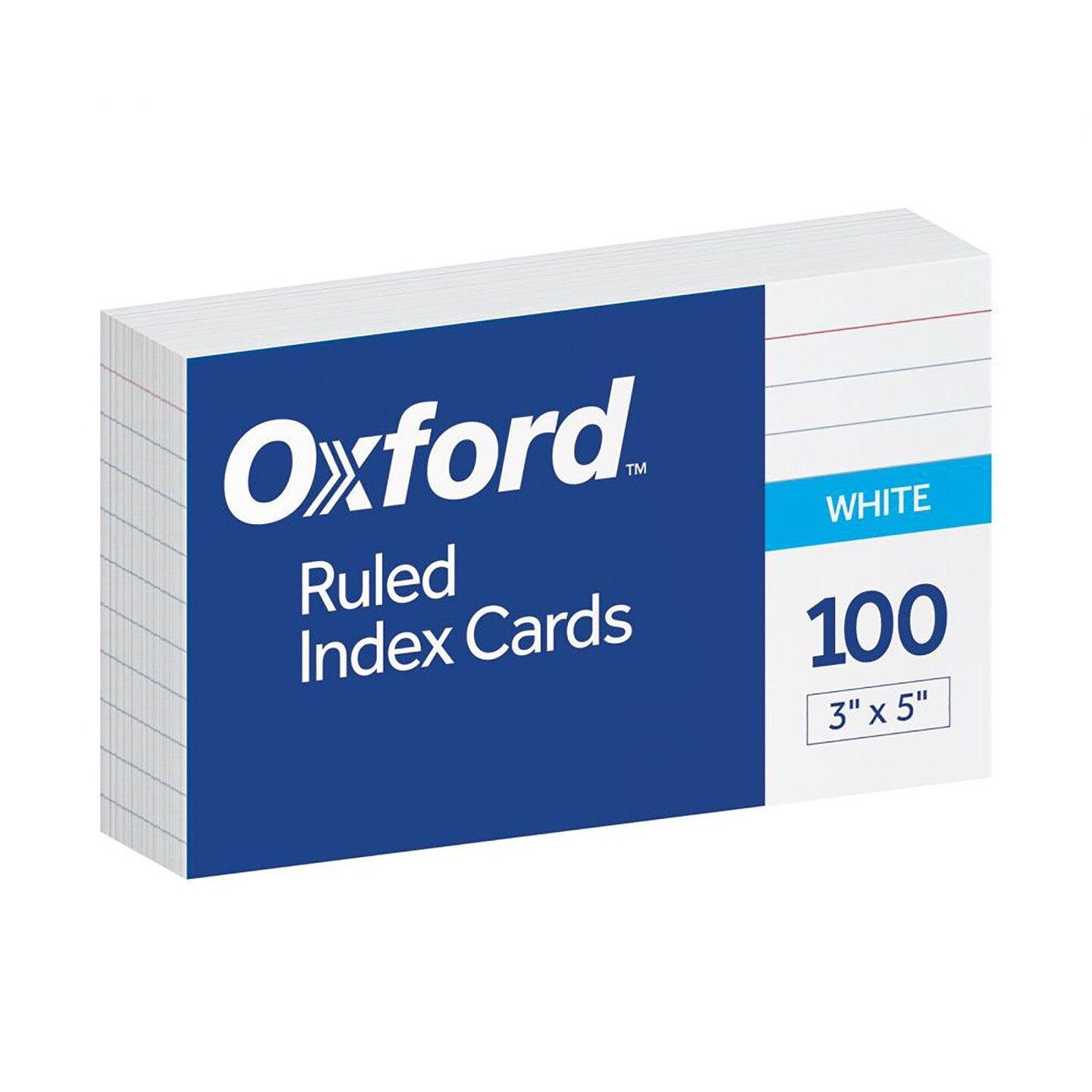 Index Cards, 3&#x22; x 5&#x22;, Ruled, 100 Per Pack, 12 Packs