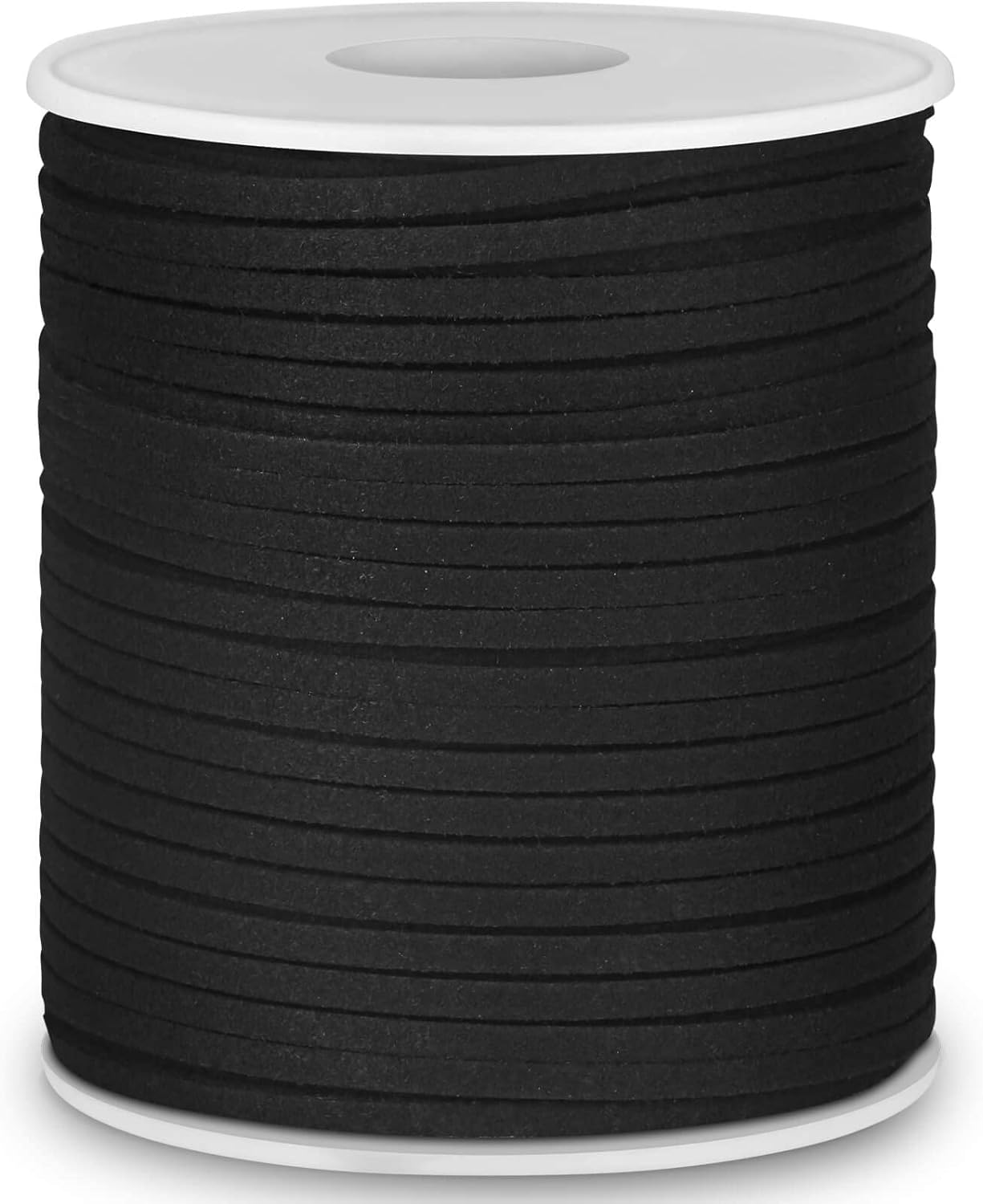 Leather String, Flat Suede Cord Faux Leather Cord Thin Leather Lace for Bracelets, Necklaces, Jewelry Making and Art Crafts (2.7MM Black)