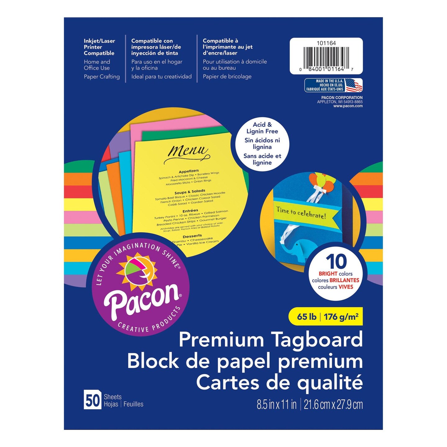 Premium Tagboard Assortment, 50 Sheets Per Pack, 3 Packs