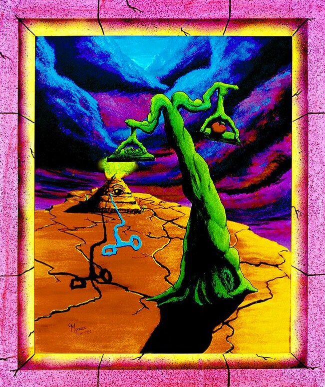 Vintage 1990's Blacklight Poster for UV Stoner Cool Trippy