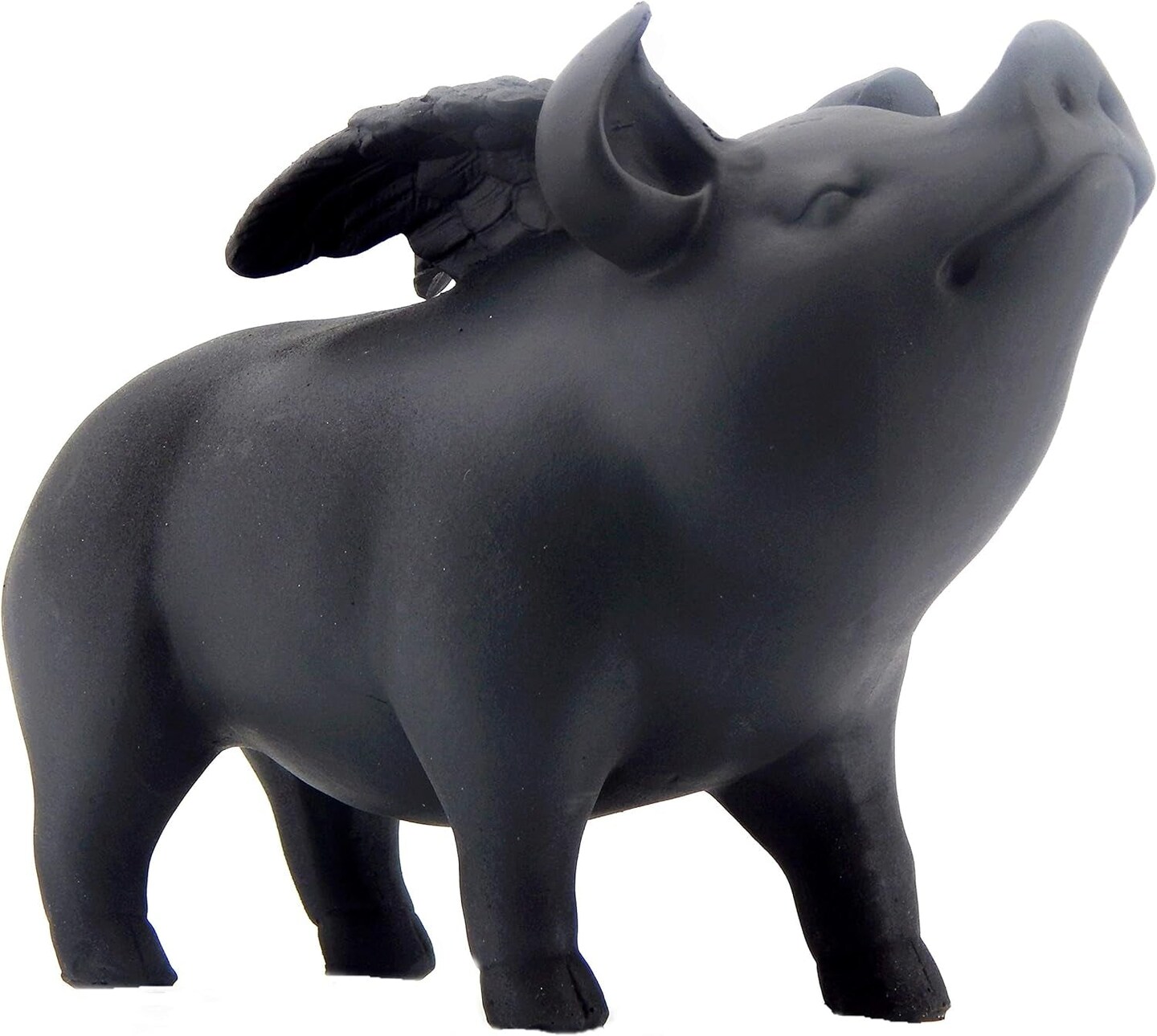 26096 Whimsical Flying Pig Statue Angel Hog Heaven Farmhouse Animal Cottage Country Lodge Home Decor Vintage Rustic Collectible 5 Inch Tall