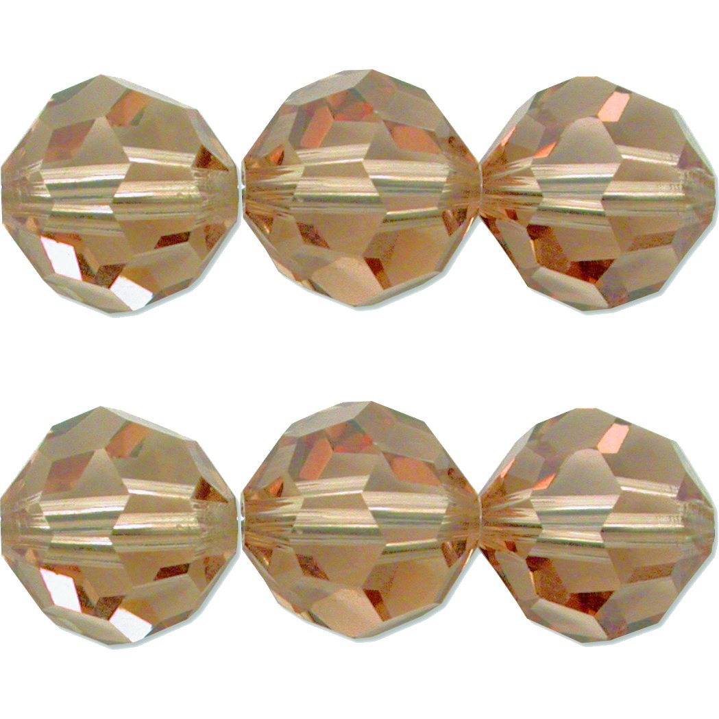 6 Lt Colorado Topaz Round Swarovski Crystal Beads 10mm