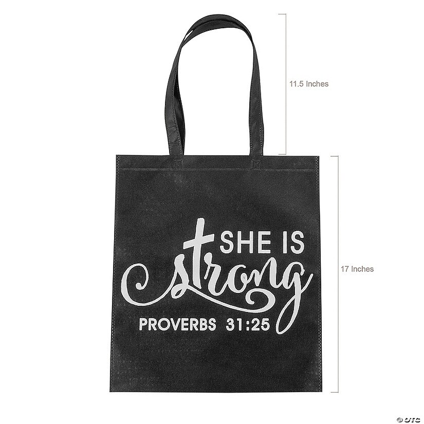 15&#x22; x 17&#x22; Large Woman of God Nonwoven Tote Bags - 12 Pc