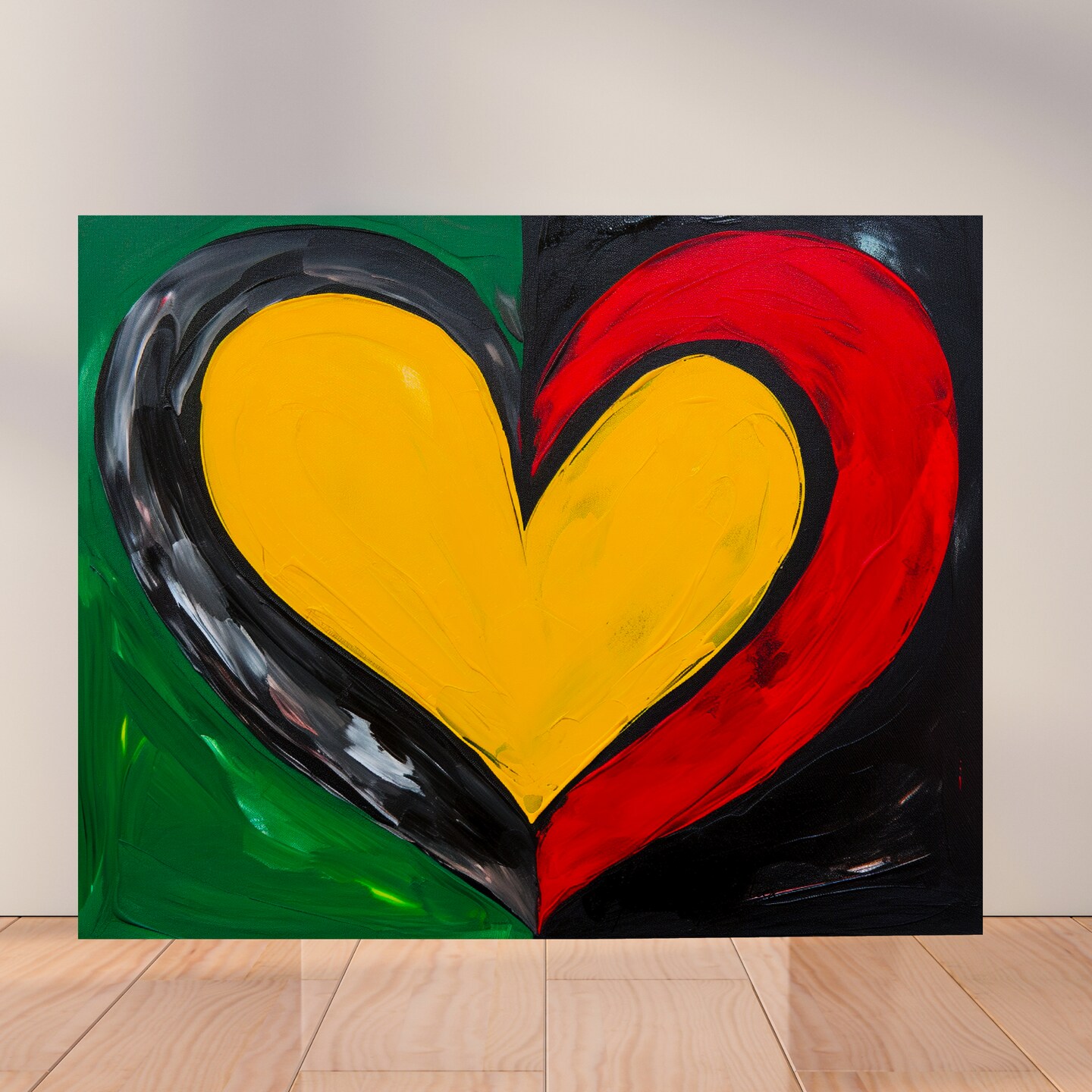 Juneteenth &#x22;Celebration Heart&#x22; DIY Canvas Art Kit, Adult Beginner, Acrylic Paint Size 11x14 inch