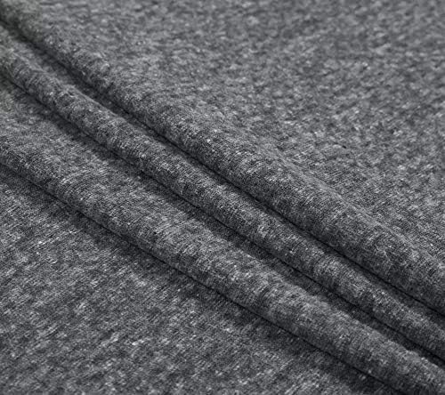 FabricLA Polyester Linen Jersey Blend Knit Fabric - 60&#x22; Inches Wide Use for Sewing Apparels, Costumes, and Crafts - Charcoal