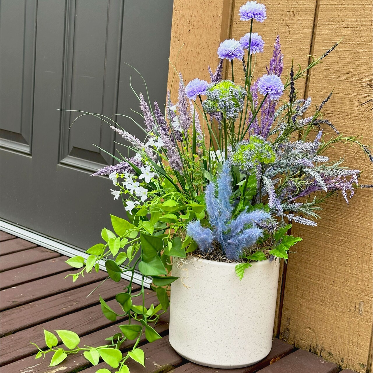 Lush Faux Floral Porch Planter with FloraCraft