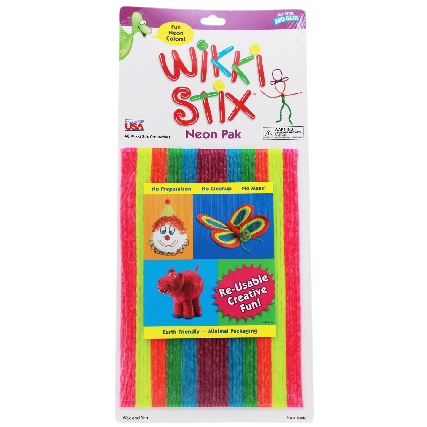 Wikki Stix&#xAE;, Neon Colors, 8&#x22;, 48 Per Pack, 3 Packs
