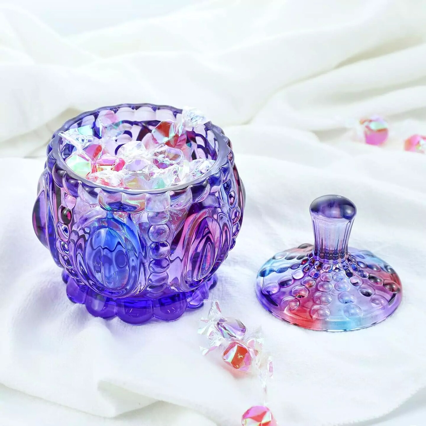 Kitcheniva Royal Embossed Glass Apothecary Jar With Lids