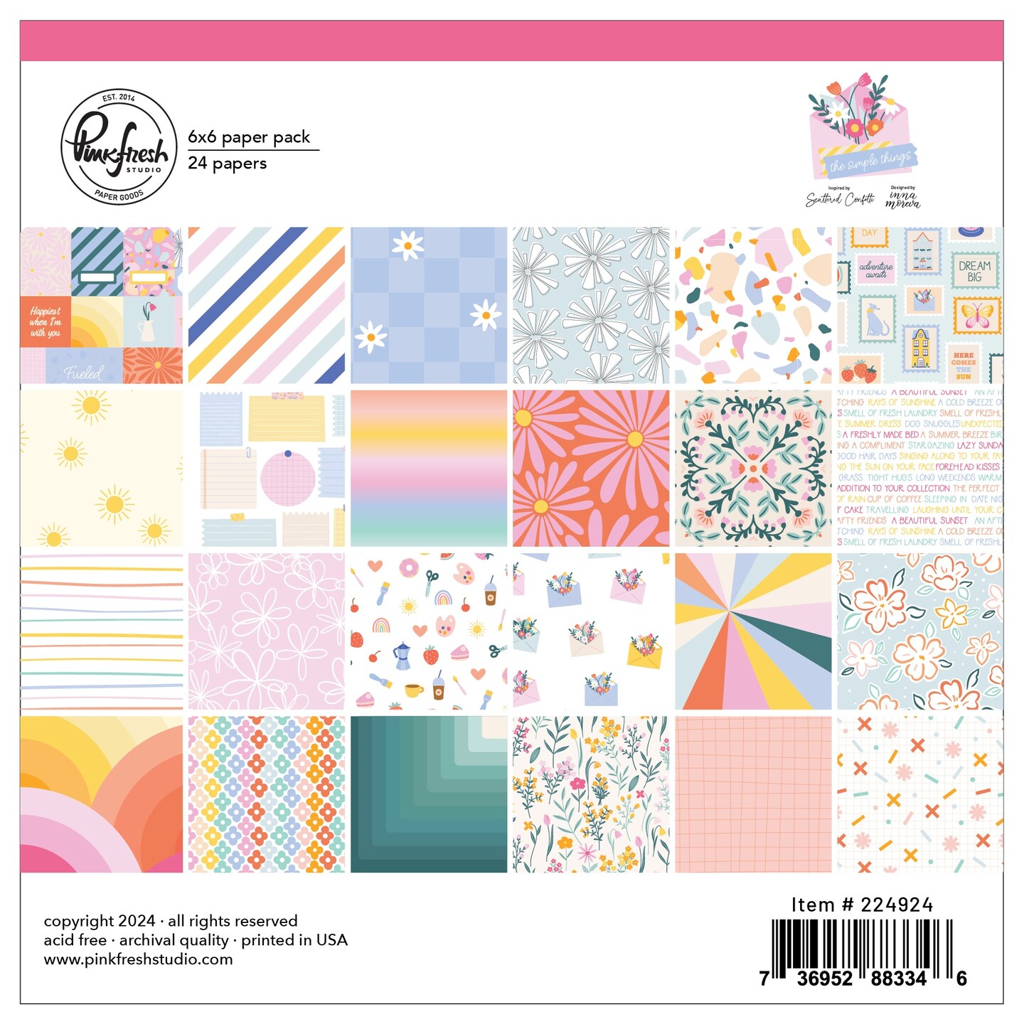 The Simple Things Double-Sided Paper Pack 6&#x22;X6&#x22;-
