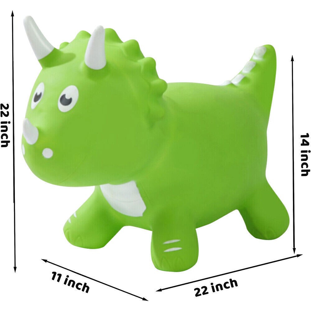 Kitcheniva Inflatable Triceratops Bouncer Ride on Bounce