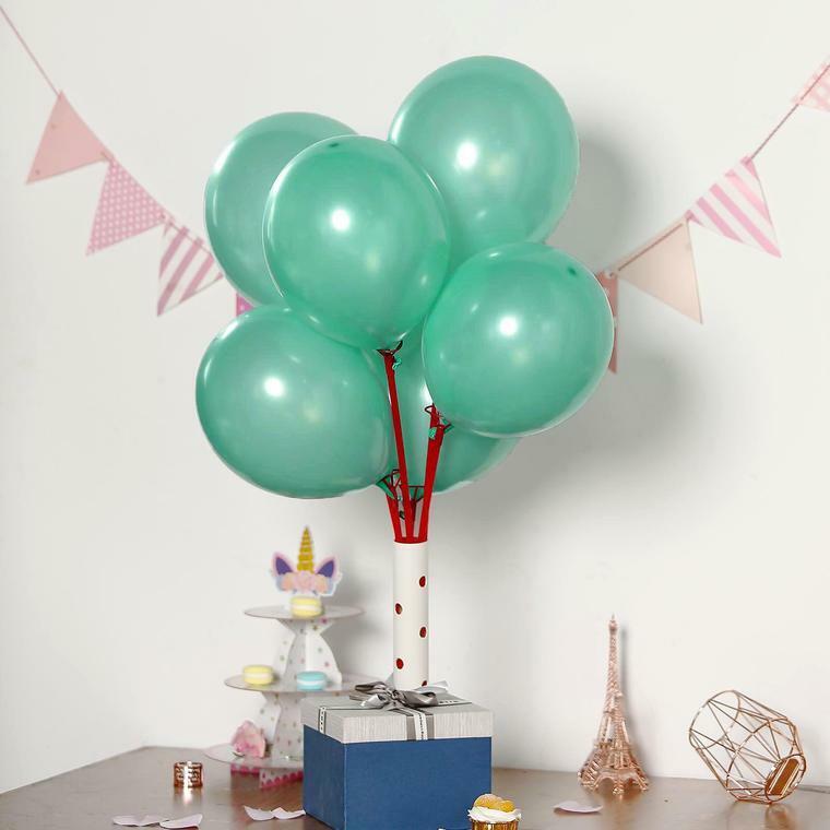 25 pcs TURQUOISE 12&#x22; Metallic Latex Balloons