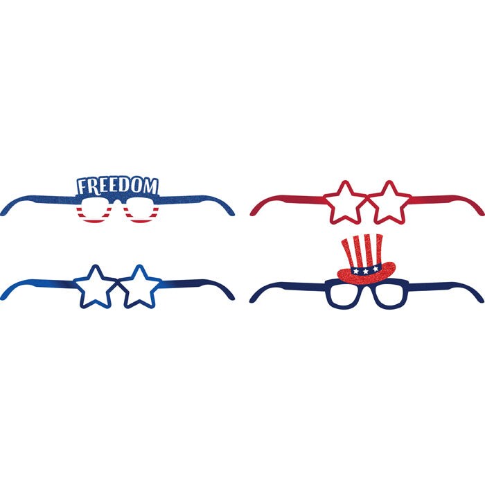 Patriotic Paper Glasses (4/Pkg)