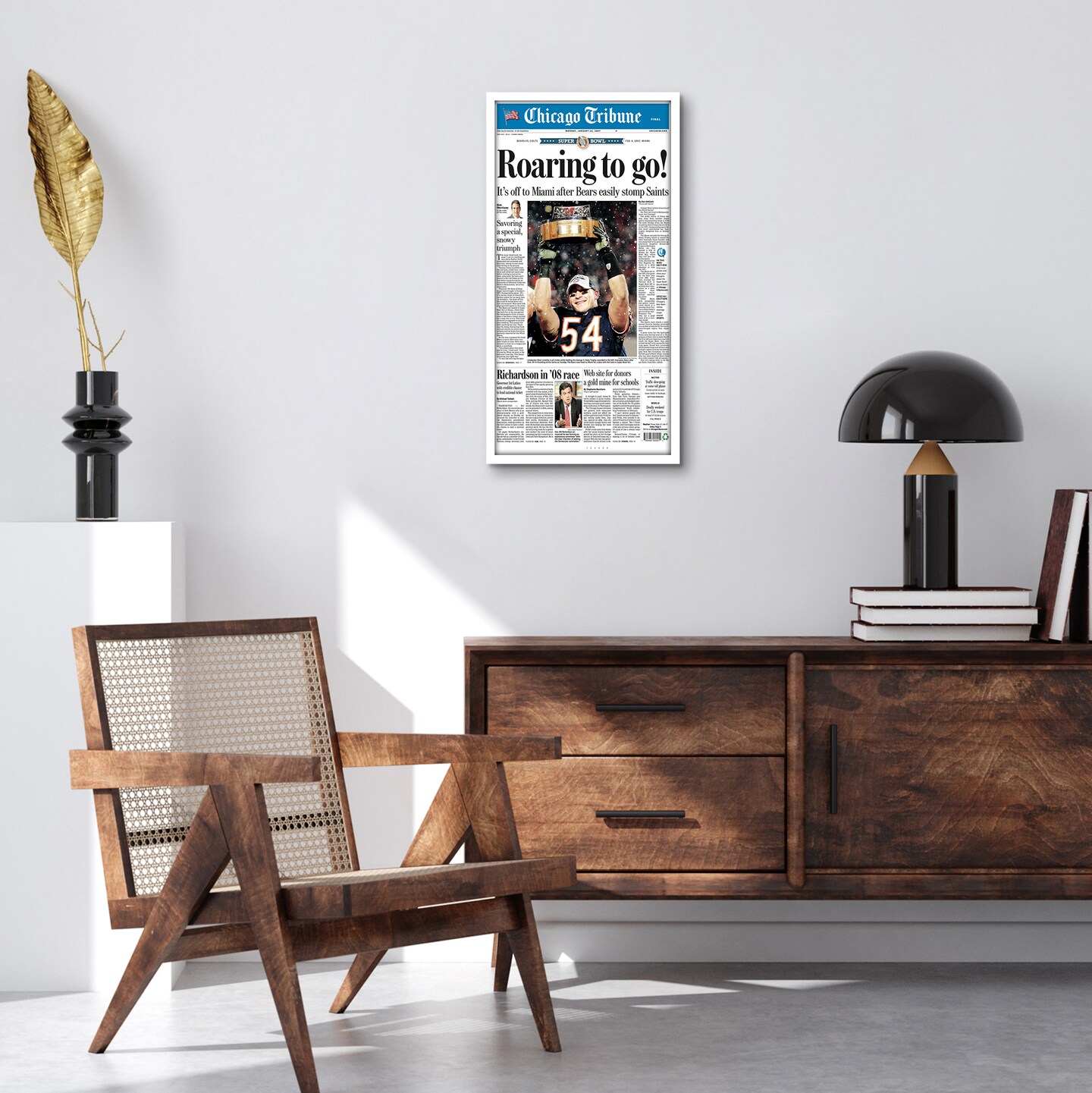 Americanflat 11x22 Newspaper Frame - Display Frame for Showcasing Newspaper Front Page - Polished Plexiglass Cover - Hanging Hardware for Horizontal or Vertical Display