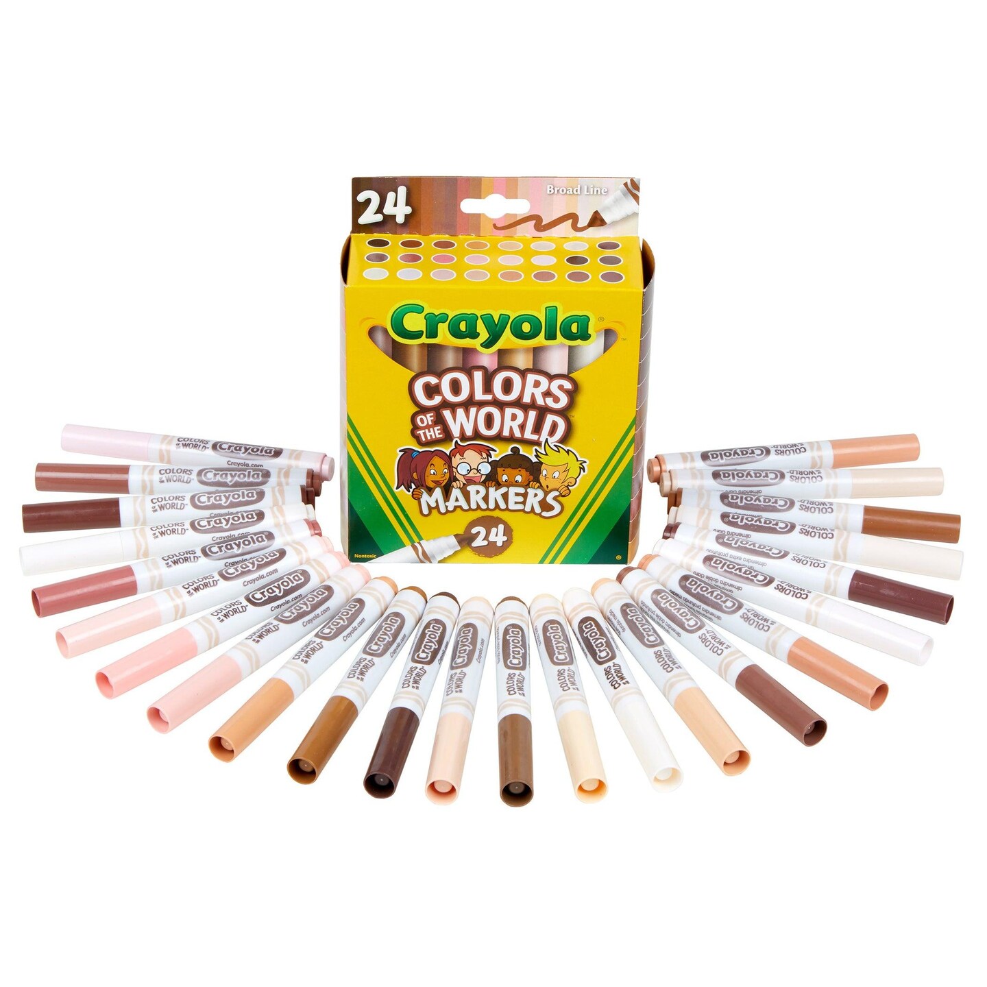 Colors of the World Markers, 24 Per Pack, 2 Packs