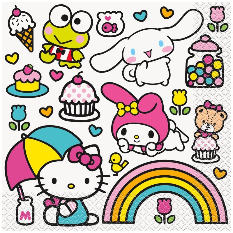 Hello Kitty And Friends Large Napkins 16Ct Party Supplies Cute Character Design