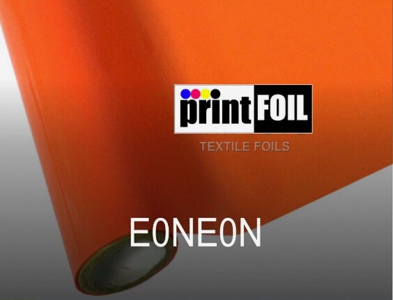 PrintFOIL Metallic Foil Heat Transfer Vinyl Neon Orange Iron On Vinyl 12&#x22; X 25ft for HTV Vinyl for DIY Tshirt,Bags,Garments