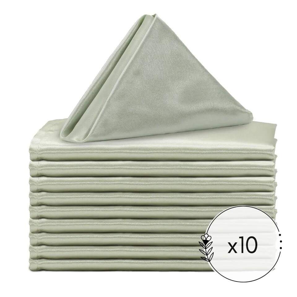 10 PCS 20 Inches Square Shiny Satin Napkins