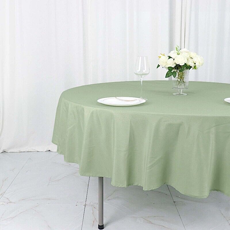 Sage Green 90&#x22; ROUND POLYESTER TABLECLOTH