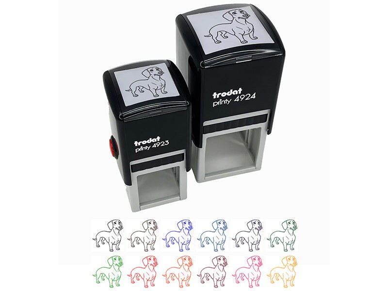 Devoted Dachshund Wiener Pet Dog Self-Inking Rubber Stamp Ink Stamper
