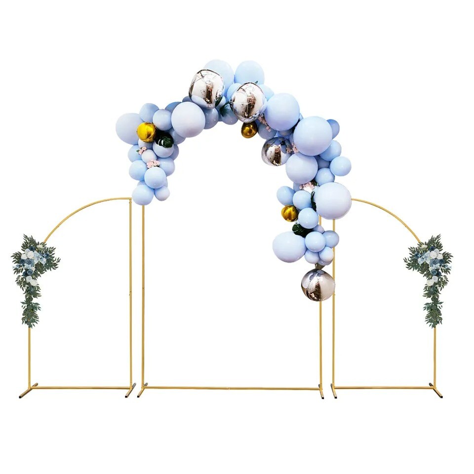 3Pcs Metal Wedding Arch Backdrop Stand for Ceremony & Party Decor