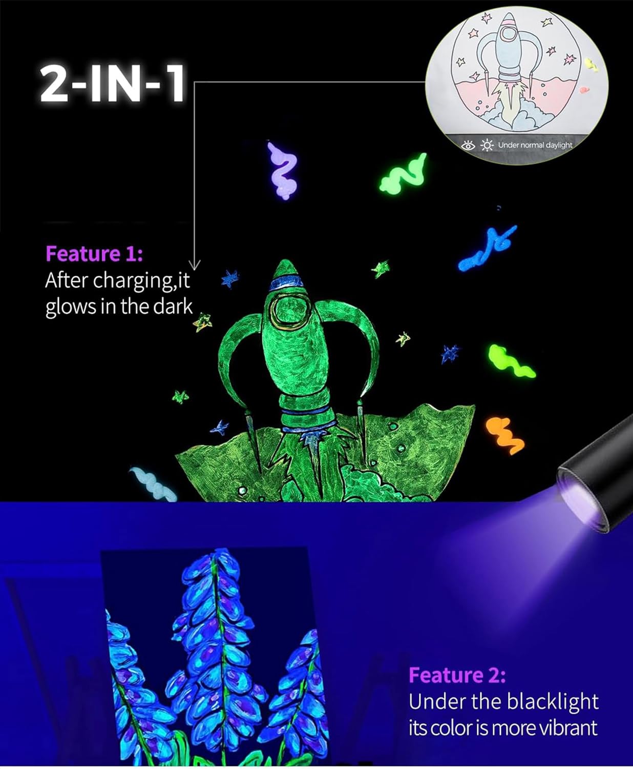 10 Colors Glow in the Dark Acrylic Paint