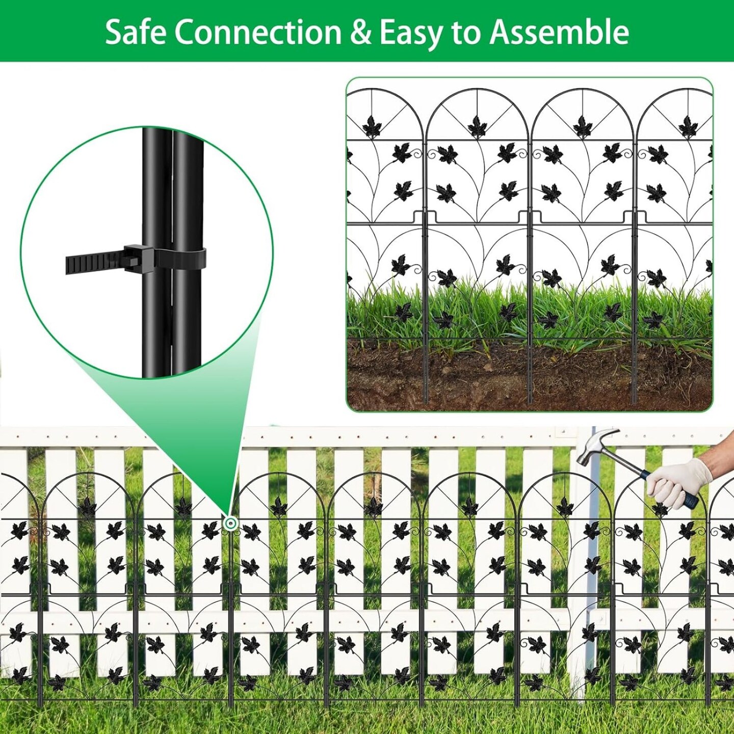 3Ft 15pcs Tall Garden Fence High Garden Fencing Decorative