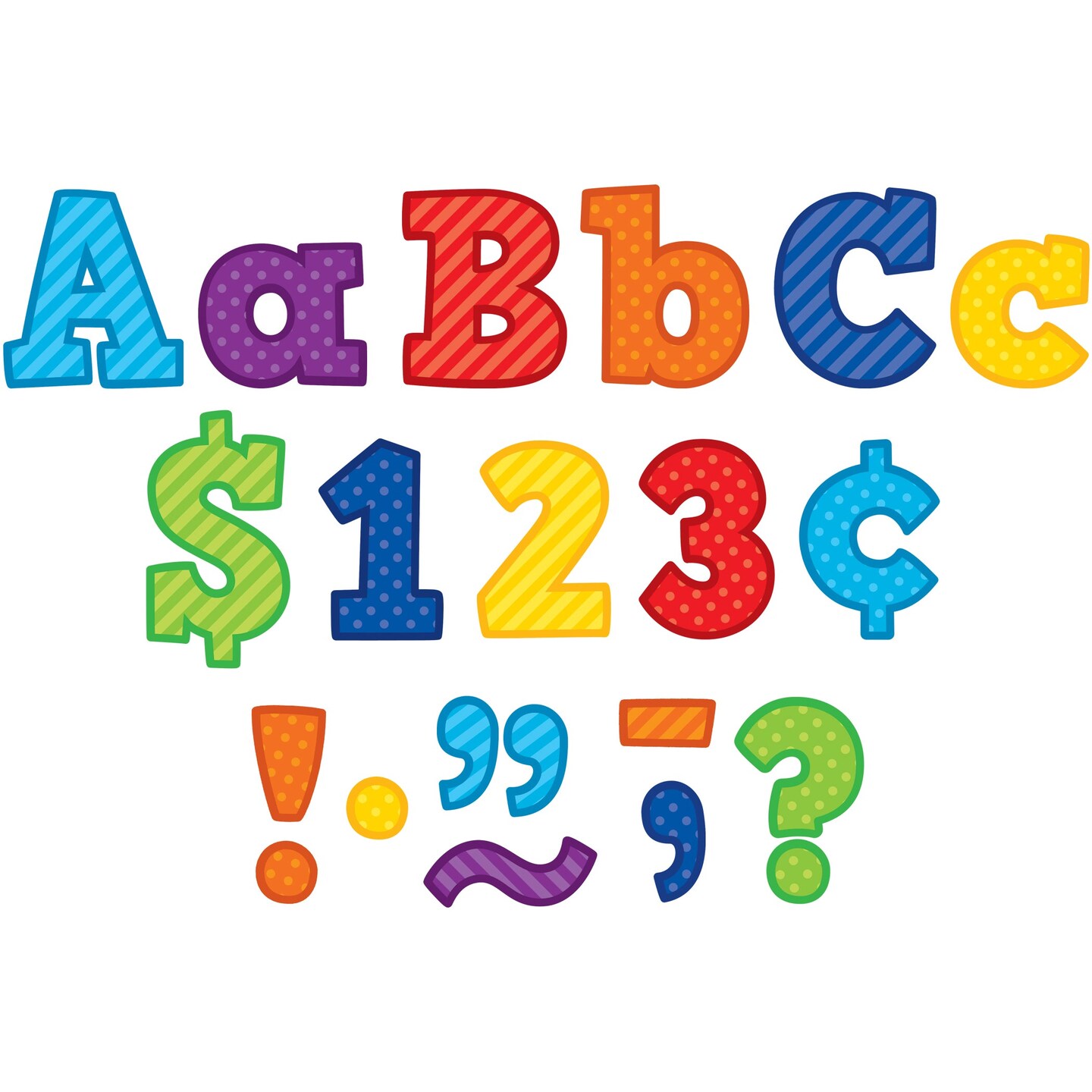 Playful Patterns Bold Block 3&#x22; Letters Combo Pack, 443 Pieces Per Pack, 3 Packs