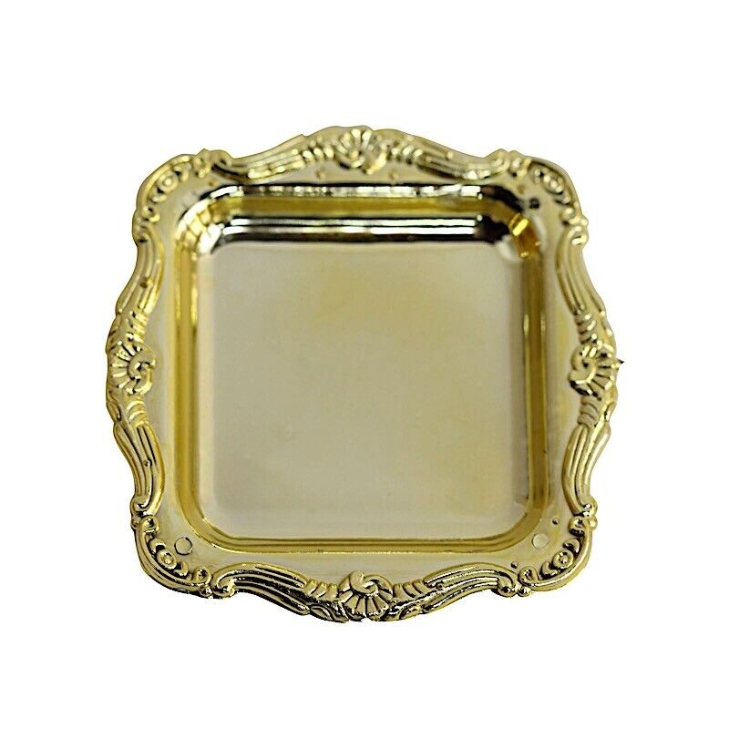 12 GOLD 3&#x22; Metallic Mini Square TRAYS Wedding Favor GIFT HOLDERS