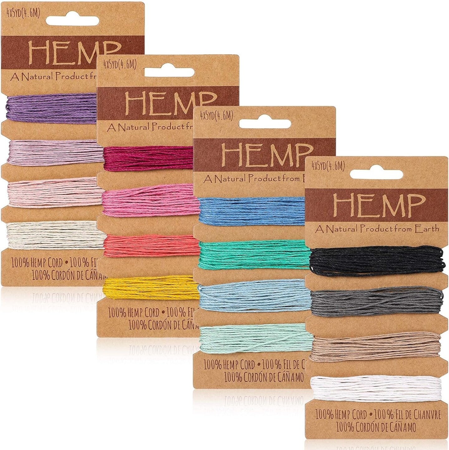 16 Colors Thread Cord for Jewelry Making, Multi-Color Flax String Cord, Natural Twine Cord Rope String for Handmade Bracelets Keychains Craft Making Accessories, 80 Yards in Total (Colorful)