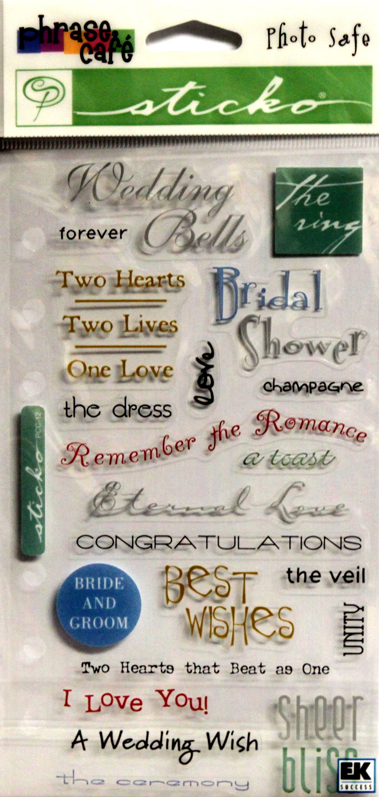 Sticko Wedding Bells Clear Stickers