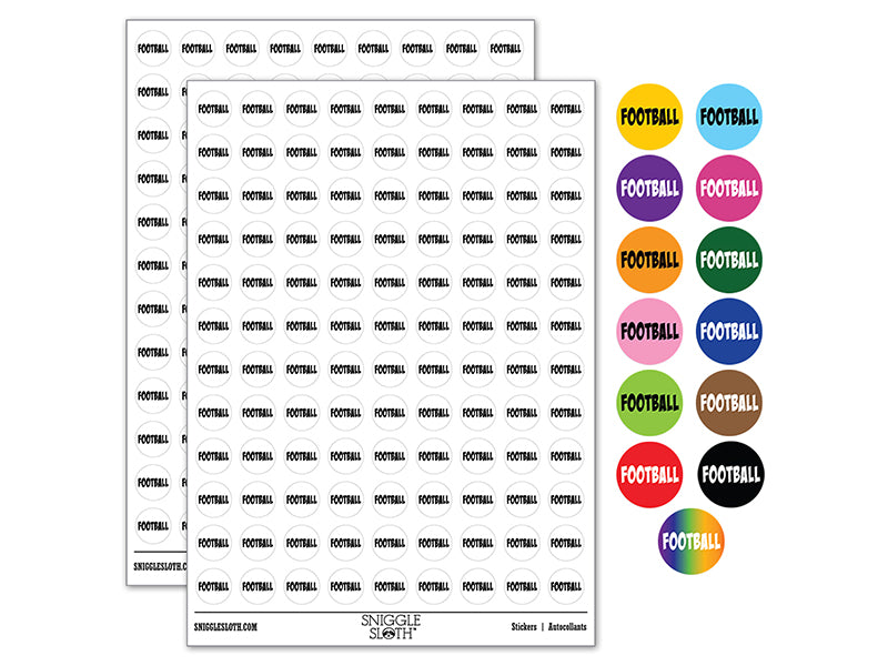 Football Fun Text 200+ 0.50&#x22; Round Stickers