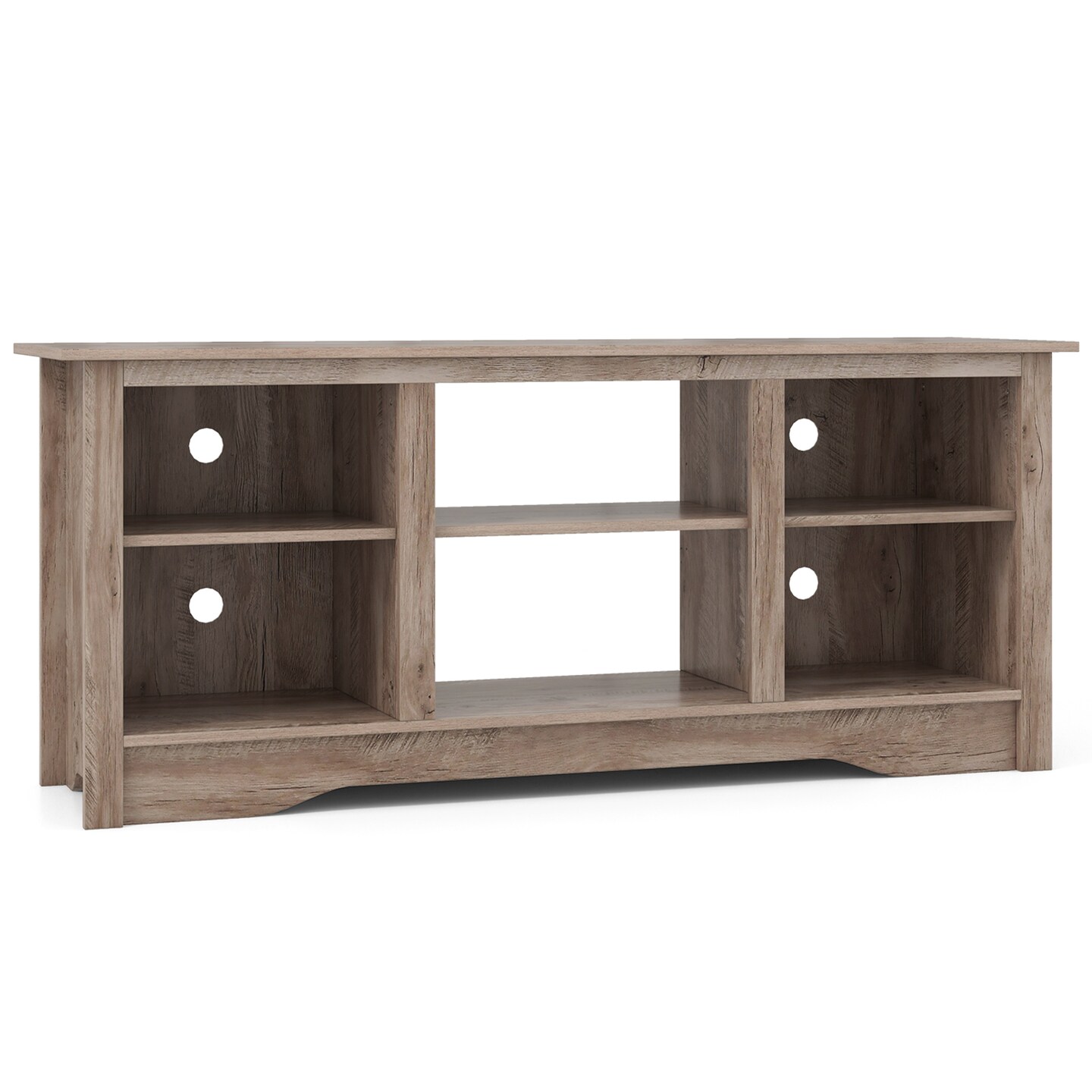 TV Stand for up to 65" Flat Screen TVs with Adjustable Shelves for 18" Electric Fireplace (Not Included) - 58" x 16" x 24.5"