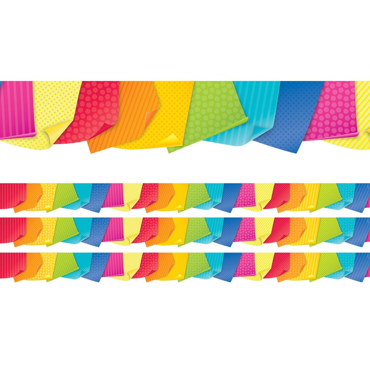 Bold &#x26; Bright Sticky Notes EZ Border, 48 Feet Per Pack, 3 Packs