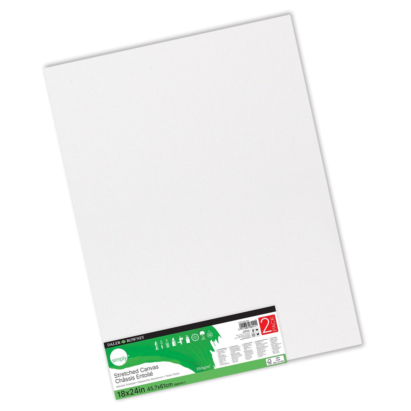 Stretched Canvas, 18&#x22; x 24&#x22;, Pack of 2