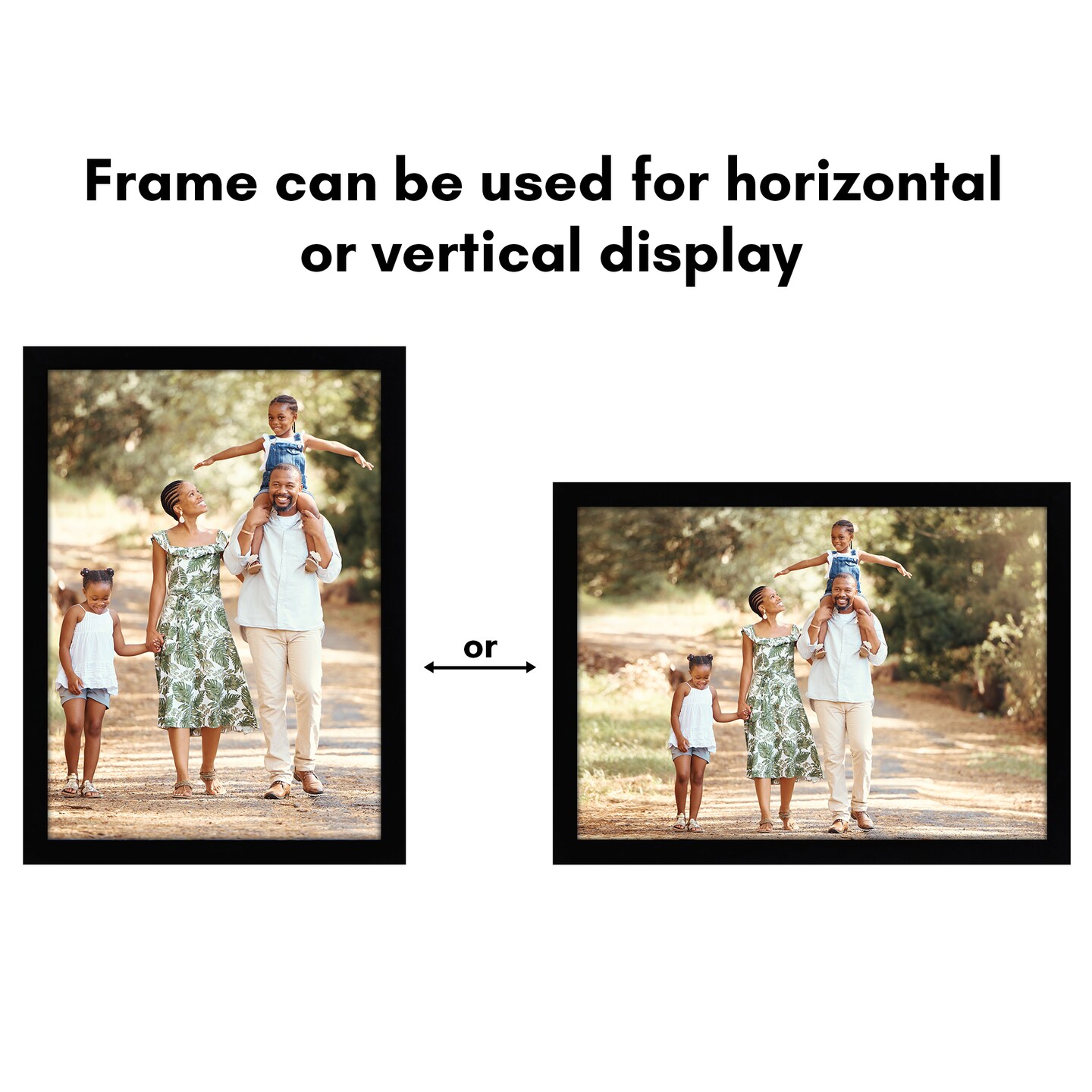 Americanflat A3 A4 Picture Frame - Set of 2 - Poster Frame for Displaying Artwork, Photos, and Documents - Shatter Resistant Glass - Adjustable Hanging Hardware - Includes Easel - Black