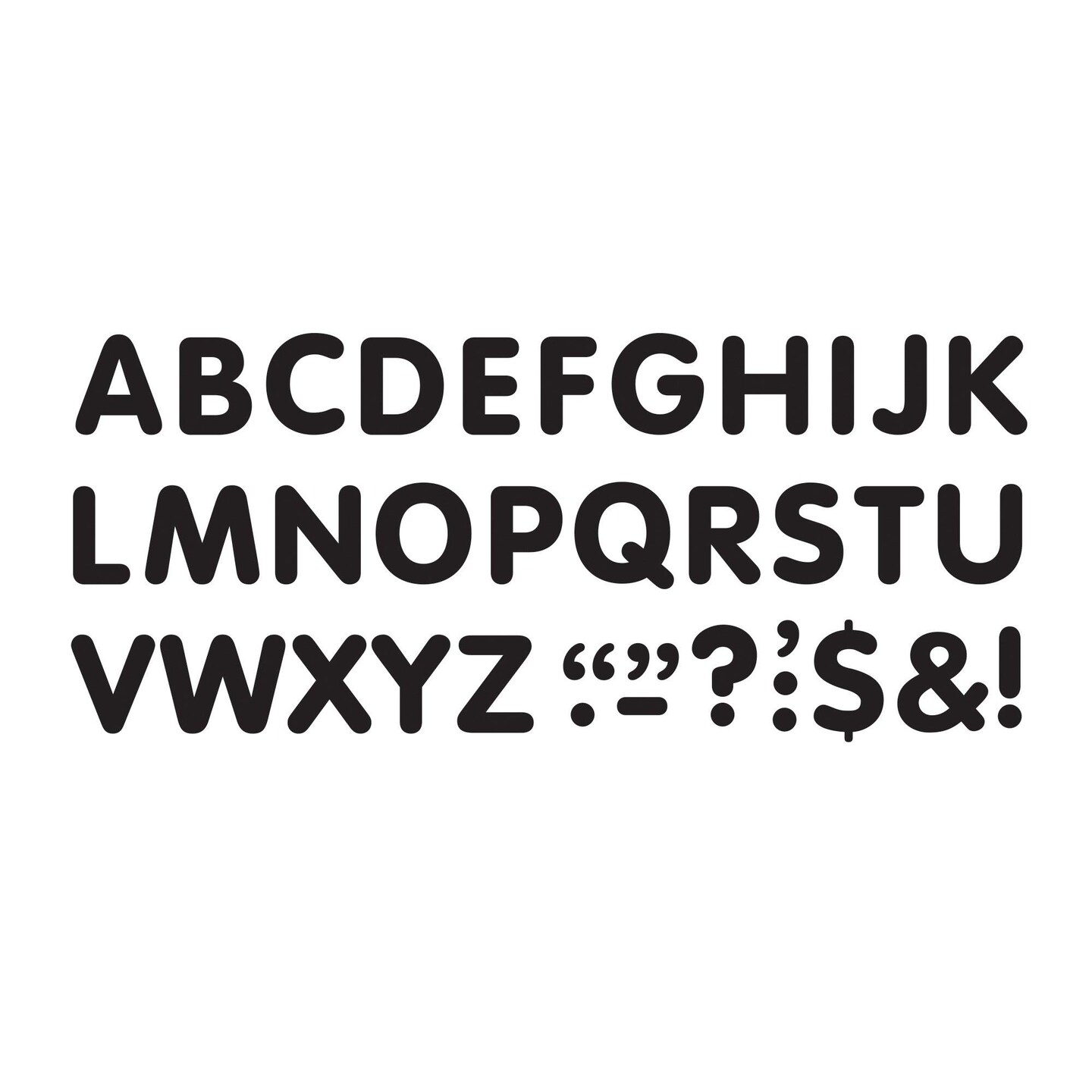 Black 2&#x22; STICK-EZE&#xAE; Stick-On Letters, 107 Pieces Per Pack, 6 Packs