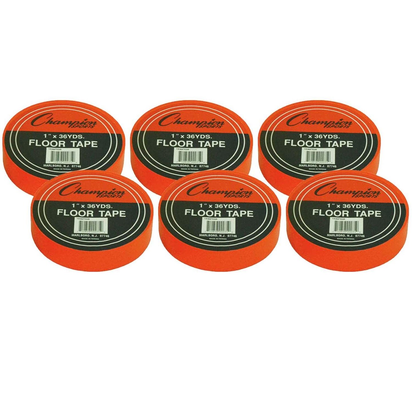 Floor Marking Tape, 1&#x22; x 36 yd, Orange, 6 Rolls