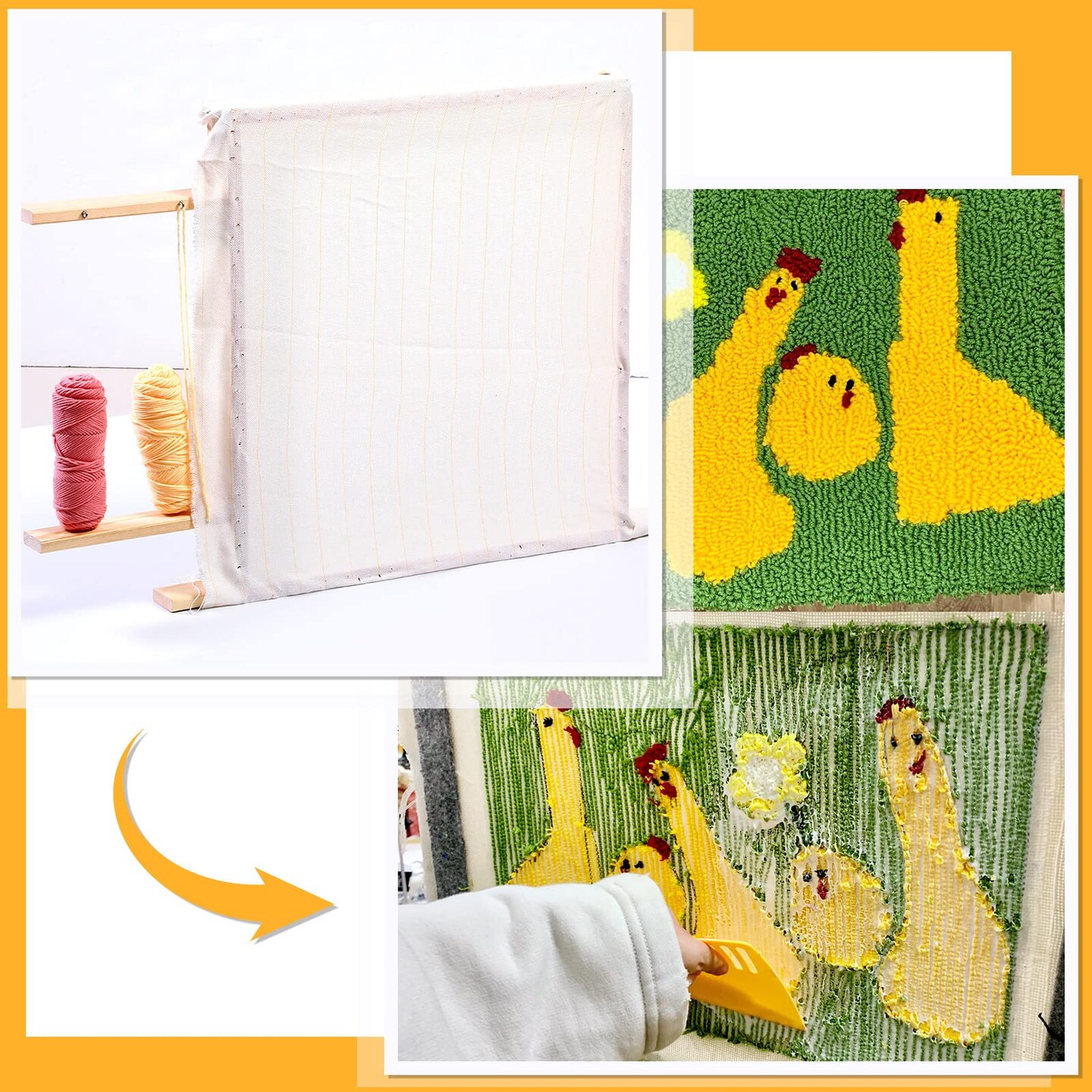 Tufting Cloth with Marked Lines Large Size Tufting Cloth DIY Handmade Rug Fabric Needlework Rug Making Supplies Rug Backing Fabric for Tufting Gun Rug Punch Needle 57.6 x 39.6''