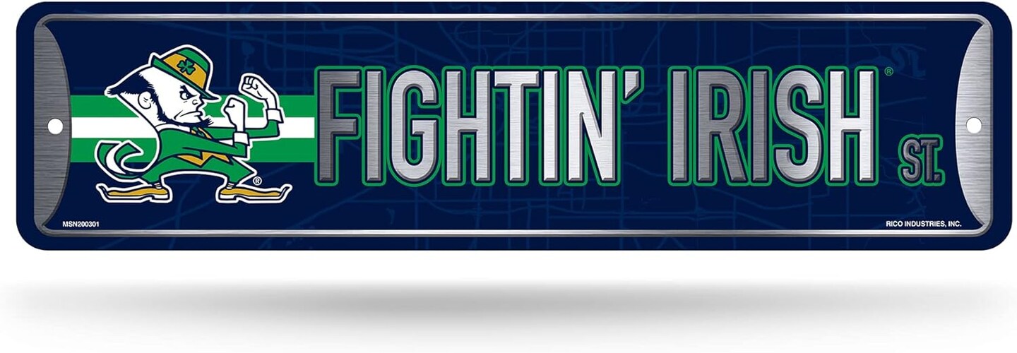 Rico Industries Notre Dame (4" x 15") Metal Street Sign Décor