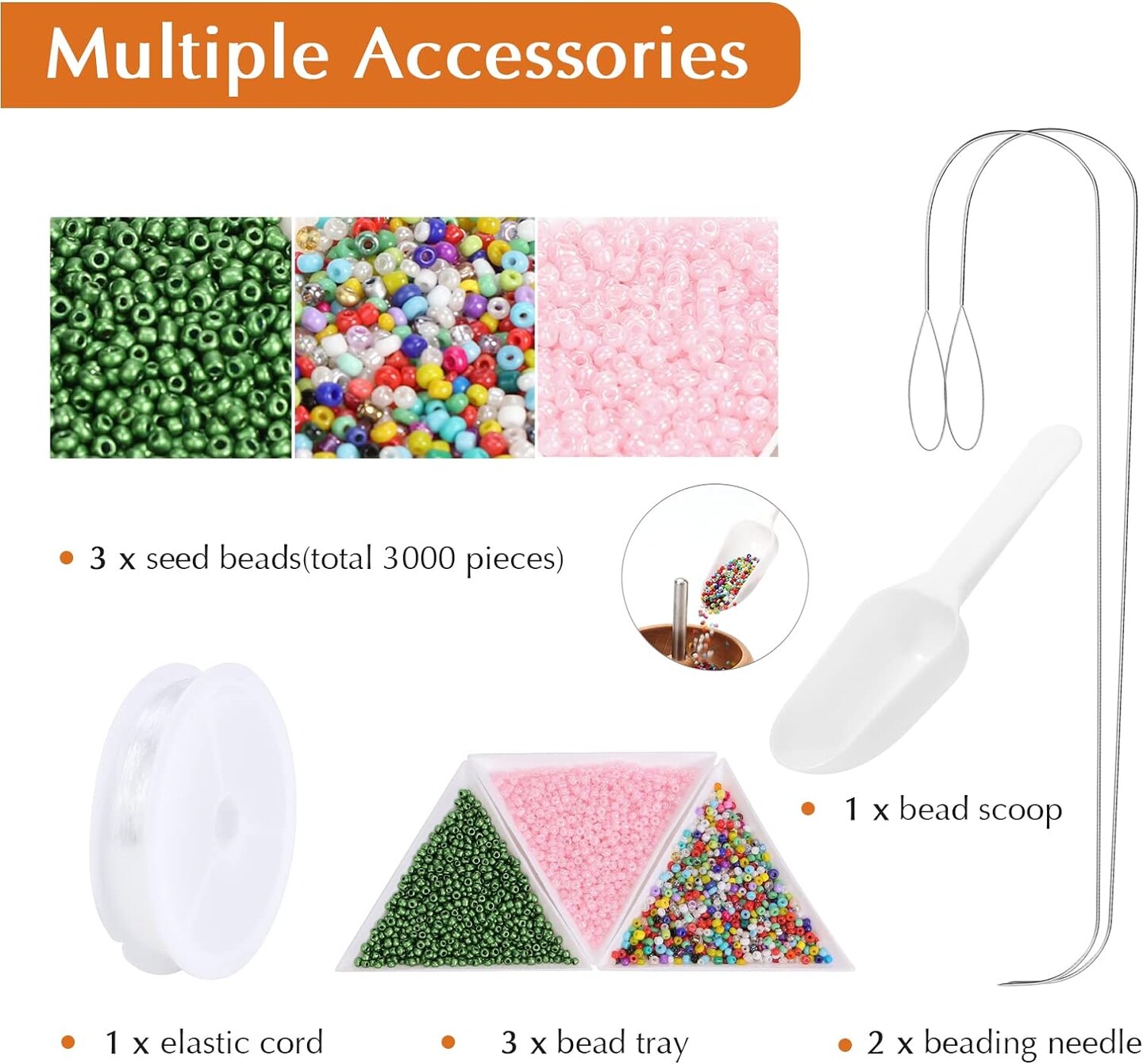 bead spinner for Jewelry Making, bead spinner Kit with 3000 PCS Seed Beads, Beading Needles, Beading Tools, Bowl for Waist Chains, Bracelets, Necklaces