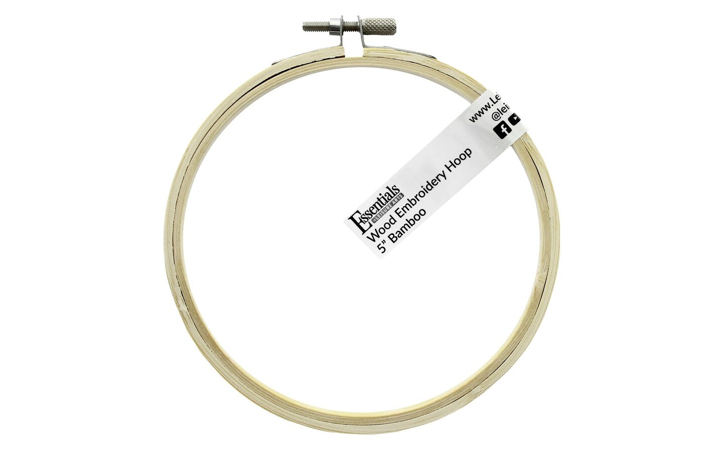 Essentials by Leisure Arts Wood Embroidery Hoop 5 Bamboo - wooden hoops  for crafts - embroidery hoop holder - cross stitch hoop - cross stitch  hoops