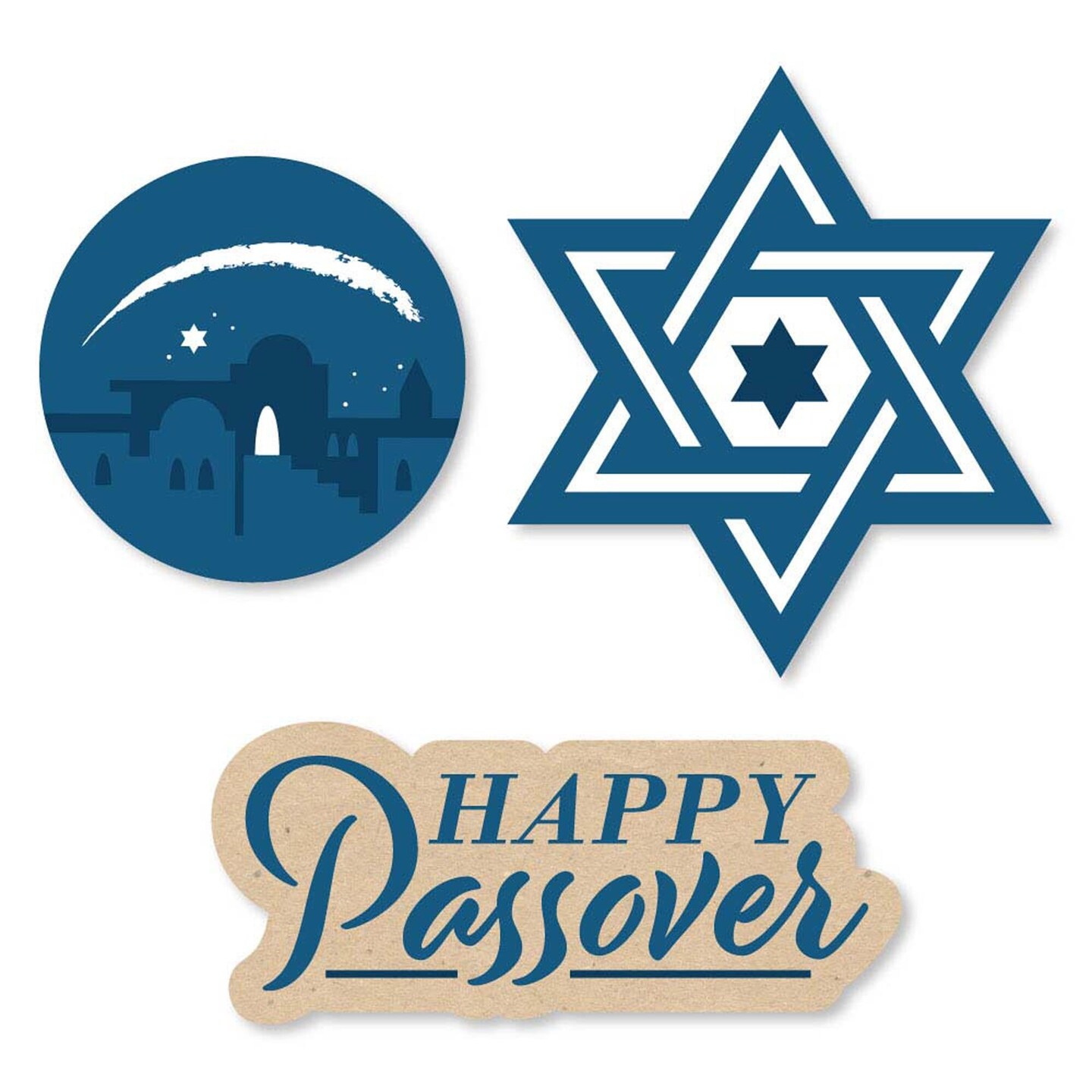 Big Dot of Happiness Happy Passover - Shaped Pesach Holiday Party Cut-Outs - 24 Count