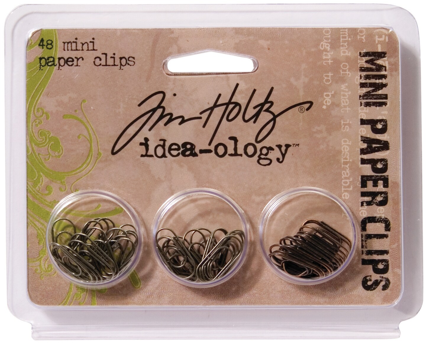 Idea-Ology Metal Paper Clips .625" 48/Pkg-Antique Nickel, Brass & Copper