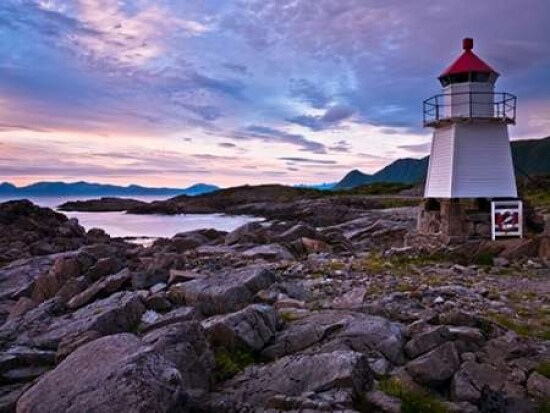 Light house on coast, Lofoten, Norway Poster Print by  Assaf Frank - Item # VARPDXAF20100711243C07