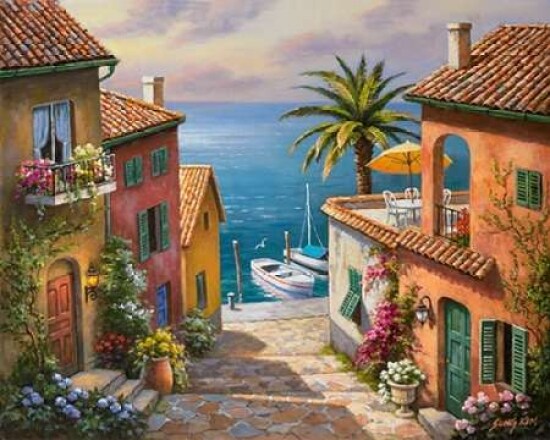 The Villa s Private Dock Poster Print by Sung Kim - Item # VARPDXK2427D