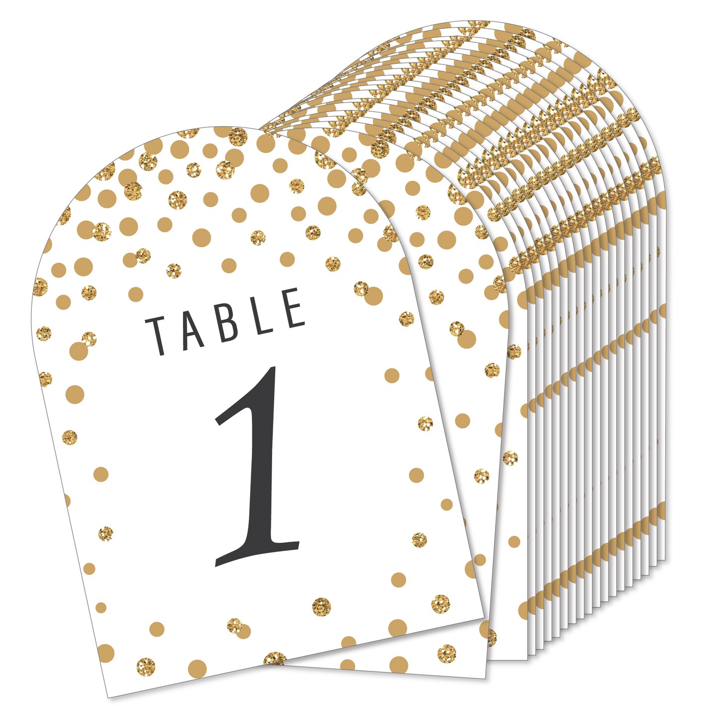 Big Dot of Happiness Gold Wedding - Wedding Receptions, Parties or Events Double-Sided 5 x 7 inches Cards - Table Numbers - 1-20