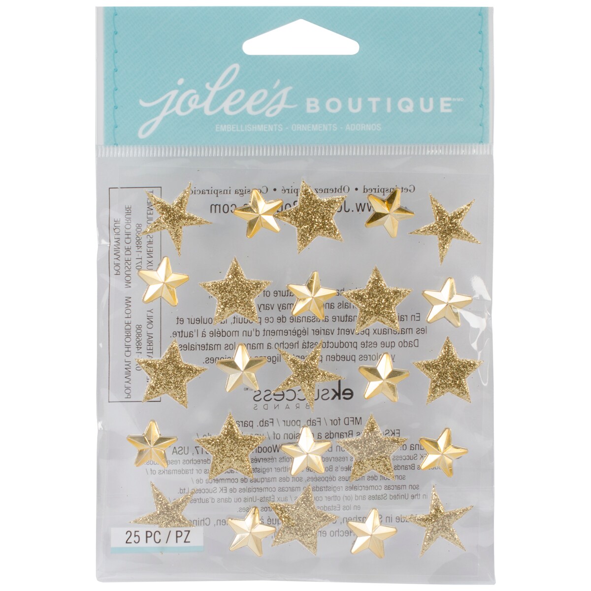 Jolee's Boutique Mini Repeats Stickers - Gold Stars, 25pcs
